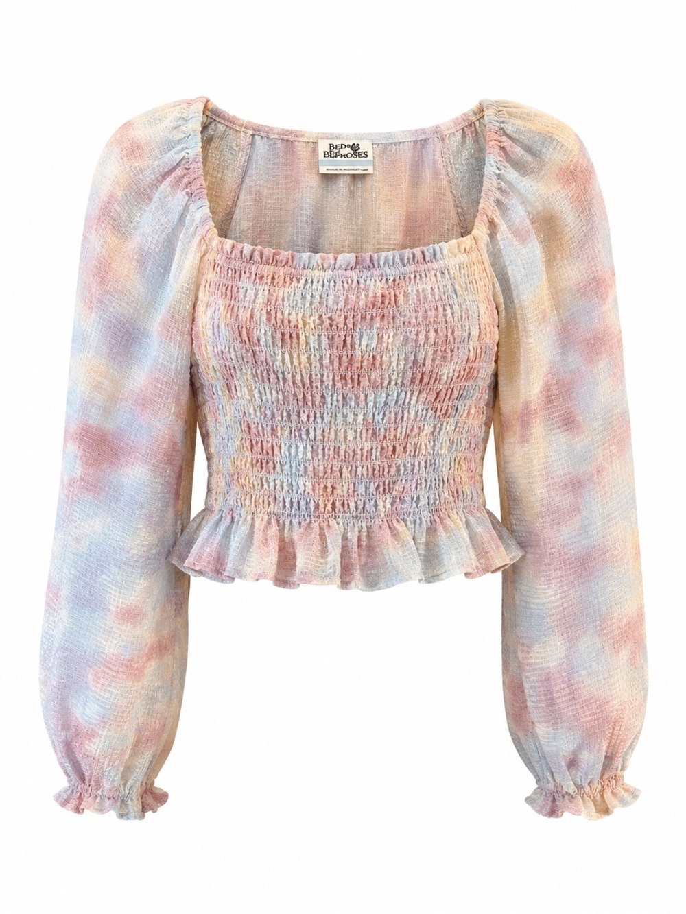 Future Collective Women's Watercolor Geometric Smocked Blouse Size Large